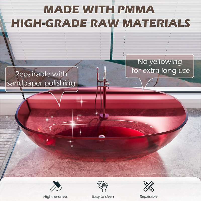 Transparent Resin Bathtub Item.:T5115Red
