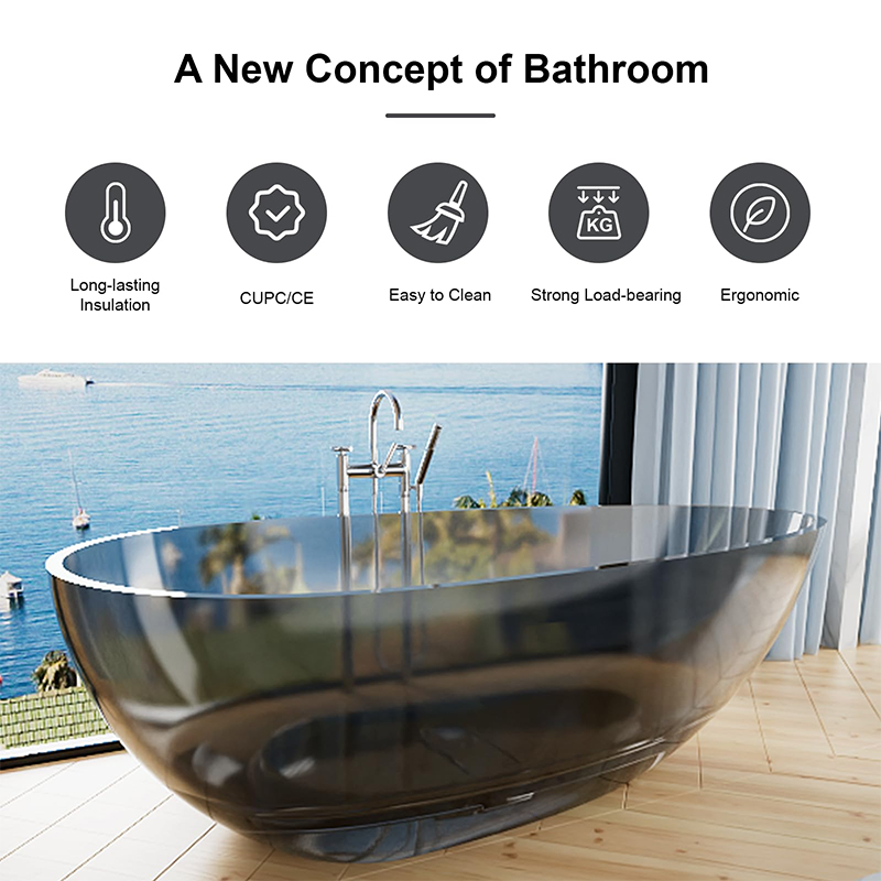 Transparent Resin Bathtub Item.:T5112Grey