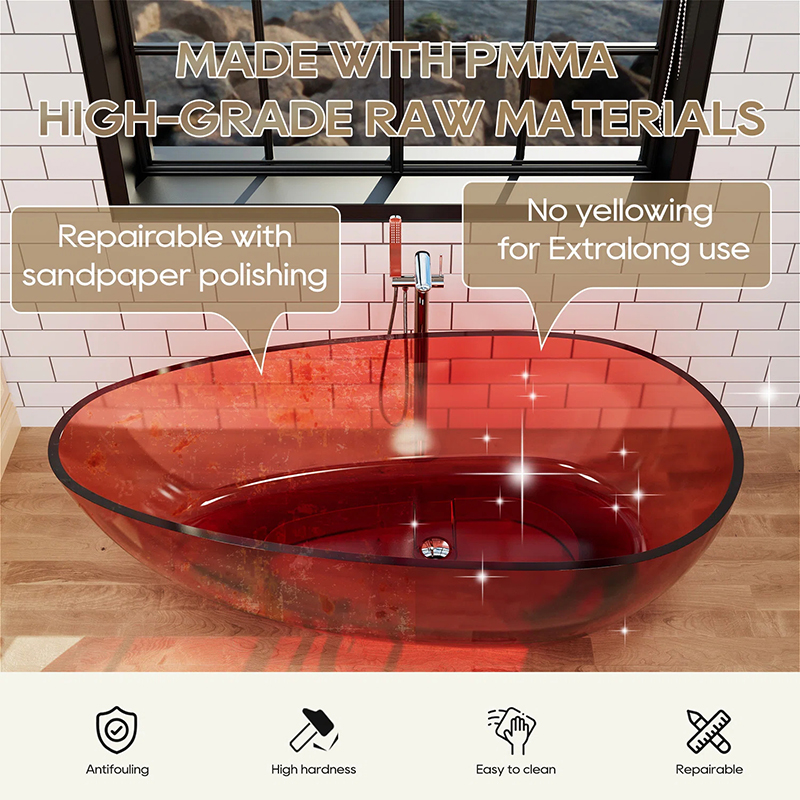 Transparent Resin Bathtub Item.:T5112Red
