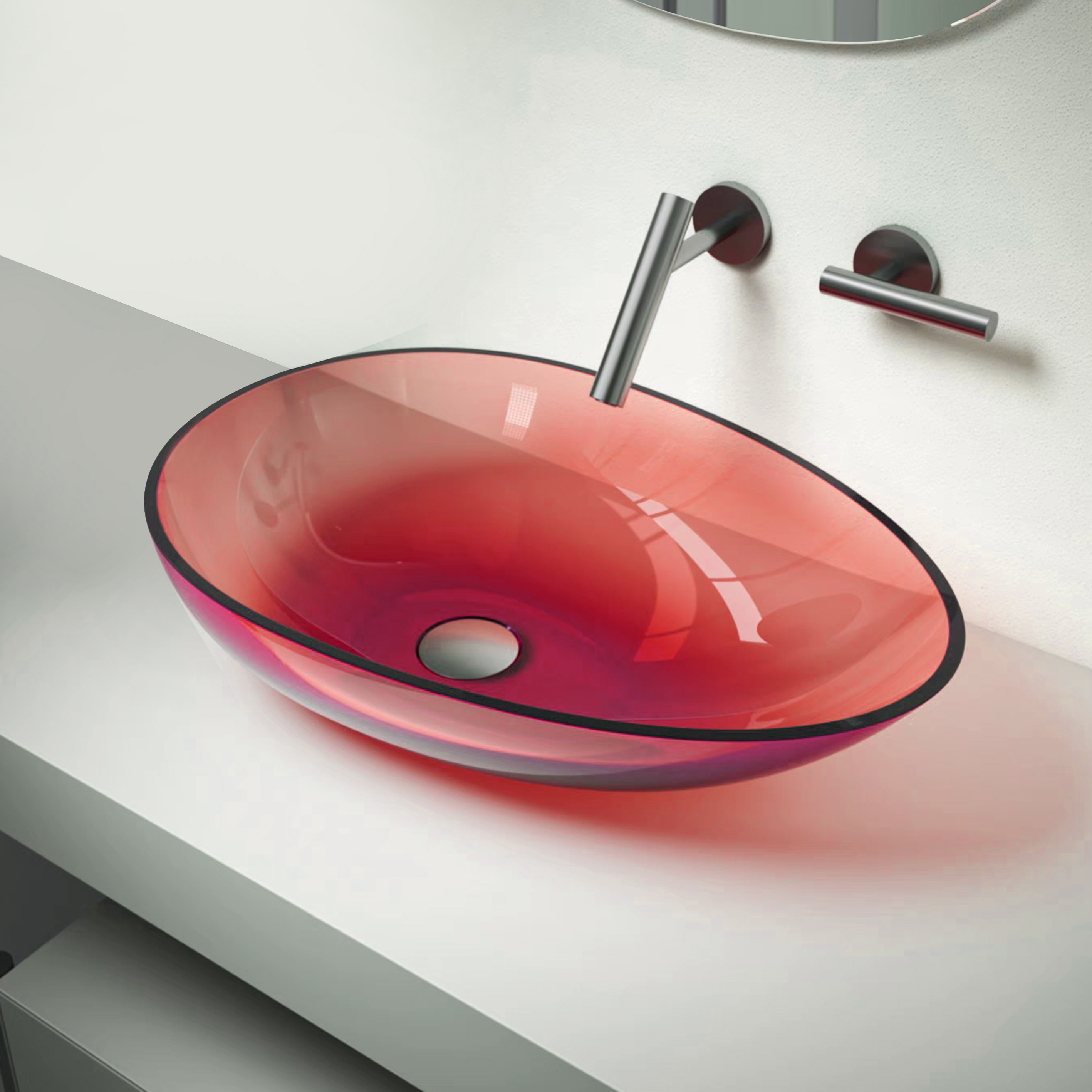 Transparent Resin Basin Item.:T6112Red