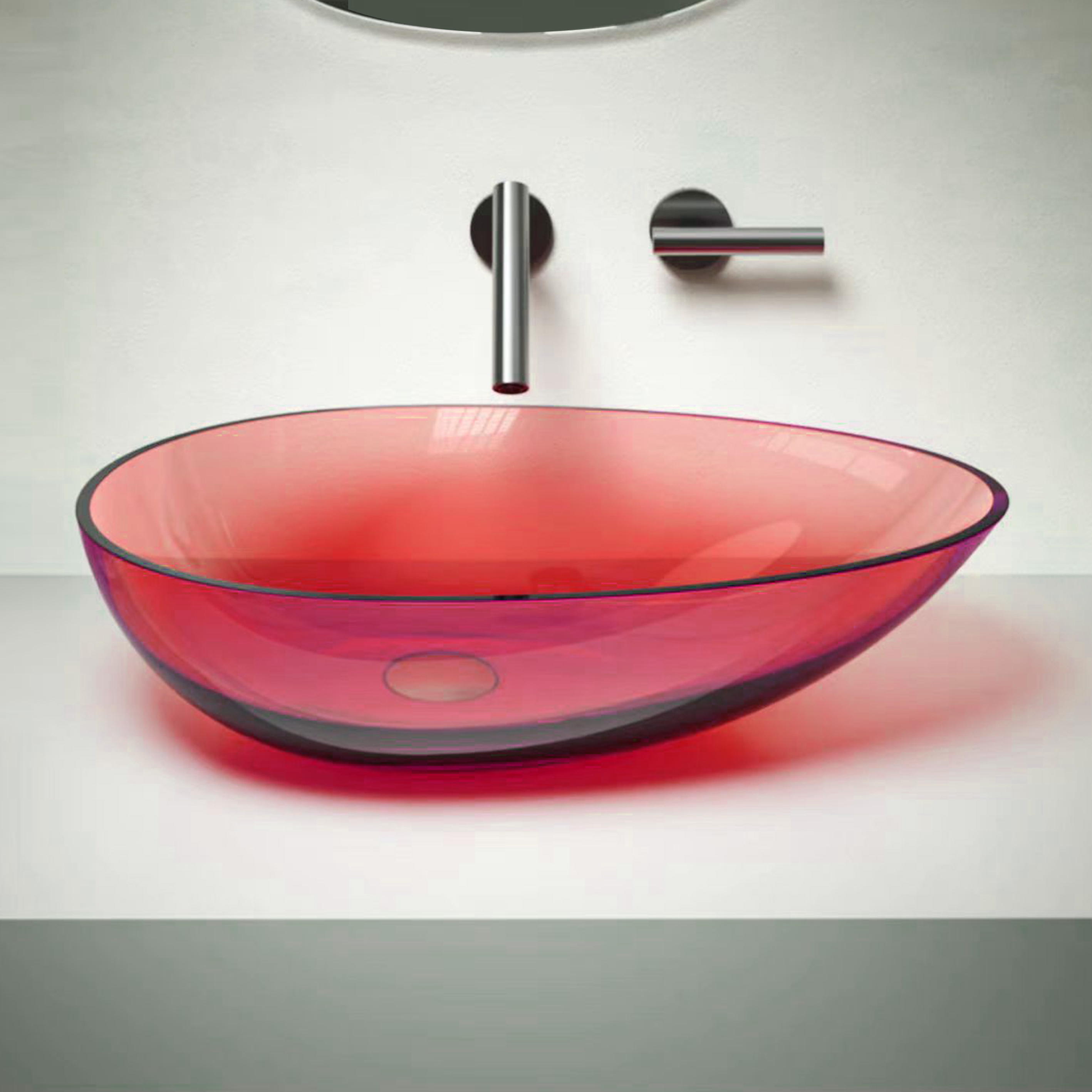 Transparent Resin Basin Item.:T6112Red