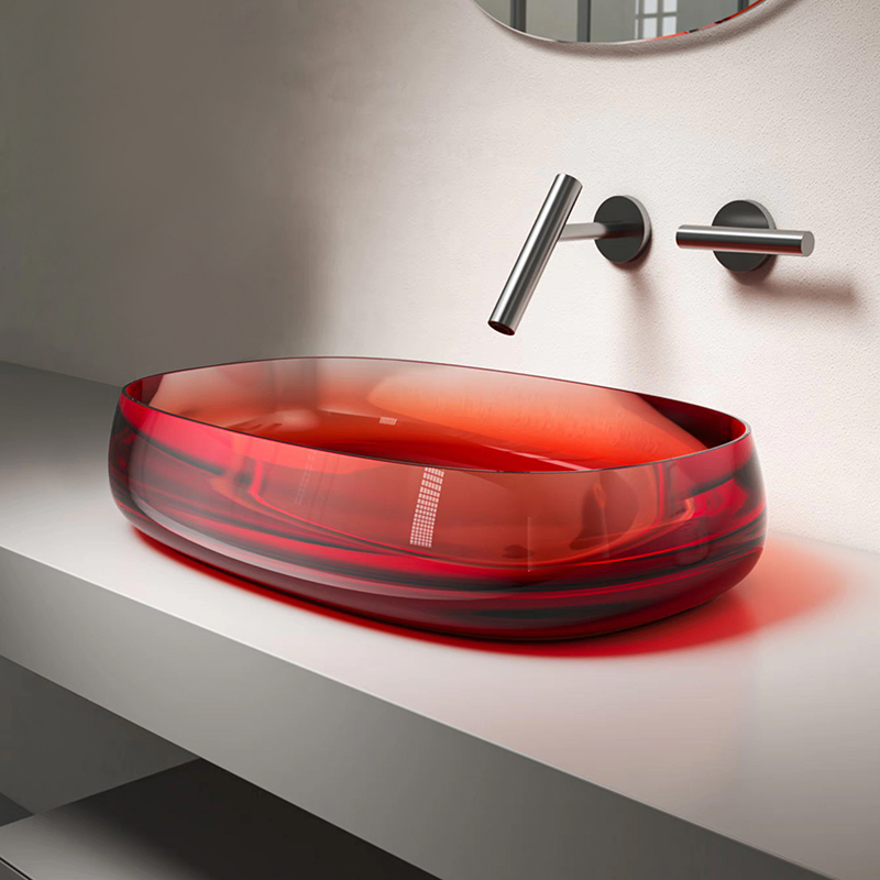 Transparent Resin Basin Item.:T6115Red