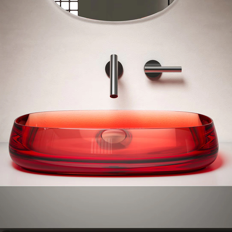 Transparent Resin Basin Item.:T6115Red